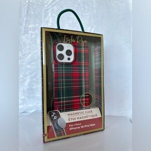 Red Plaid Magnetic Case for iPhone 16 Pro Max